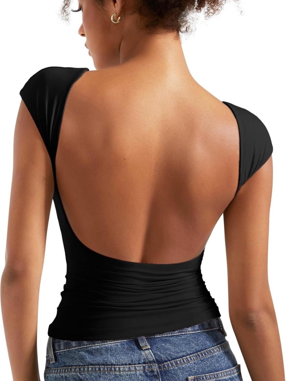 Black Open-Back Going Out Top